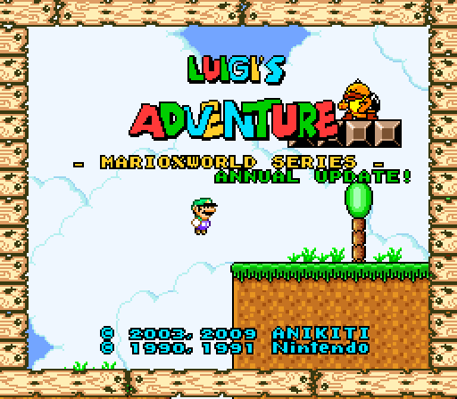 Title Screen of Luigi's Adventure