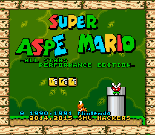 Title Screen of Super ASPE Mario